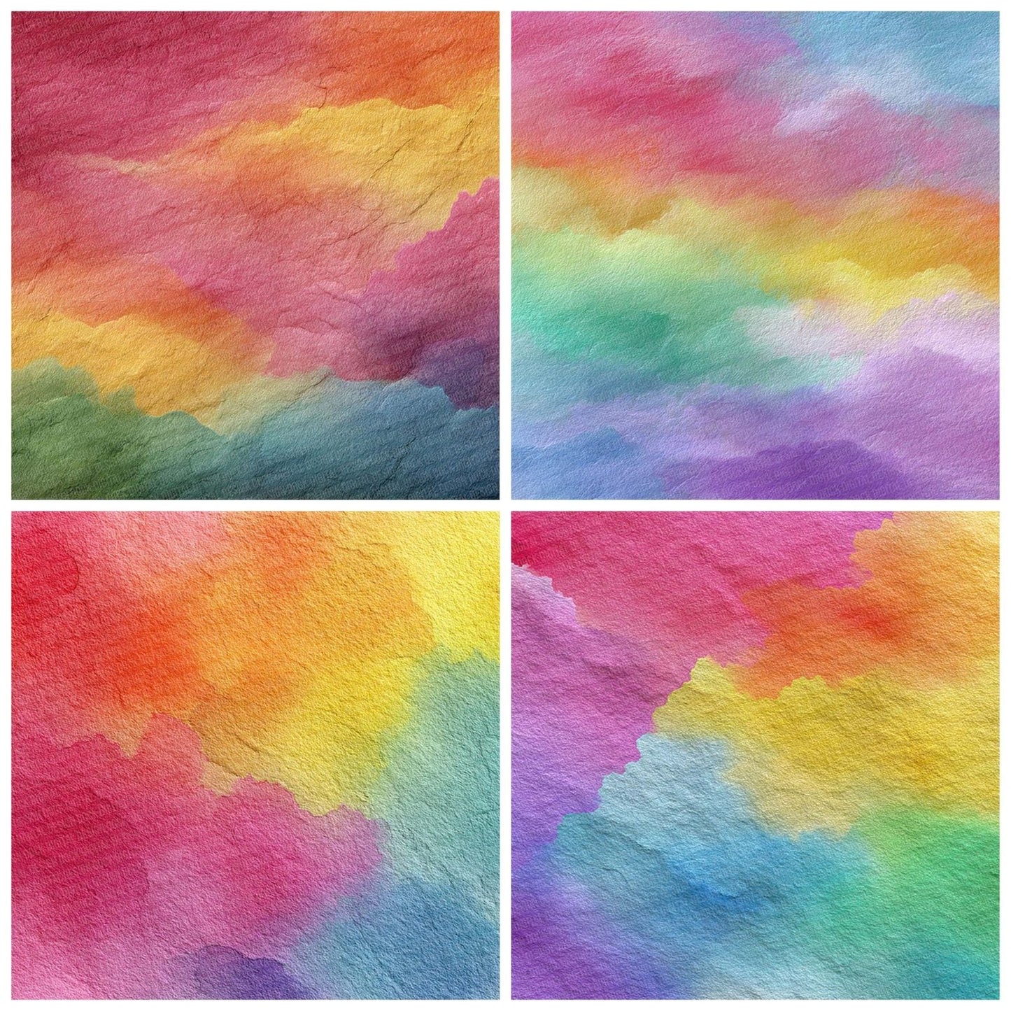 Classic Watercolour Wash Rainbow Digital Paper Pack (DDD000974)