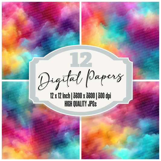 Cloudburst Neon Fade Digital Paper Pack (DDD000997)