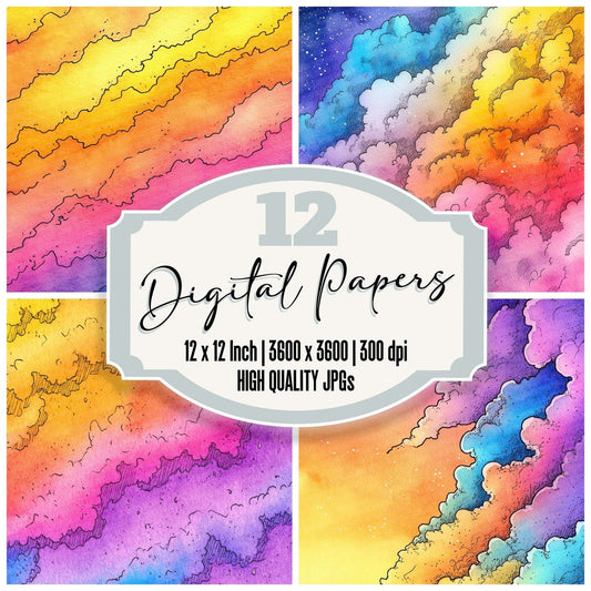 Cloudline Rainbow Mist Digital Paper Pack (DDD000998)