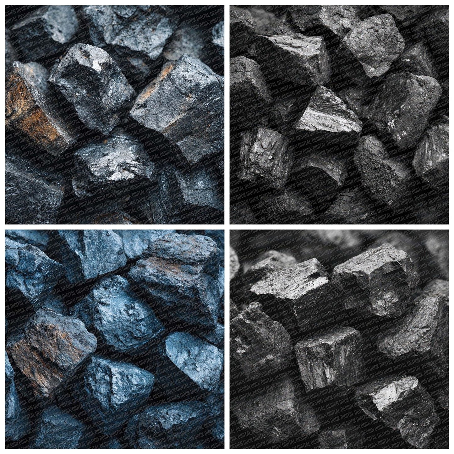 Coal Chunk Texture Digital Paper Pack (DDD001000)