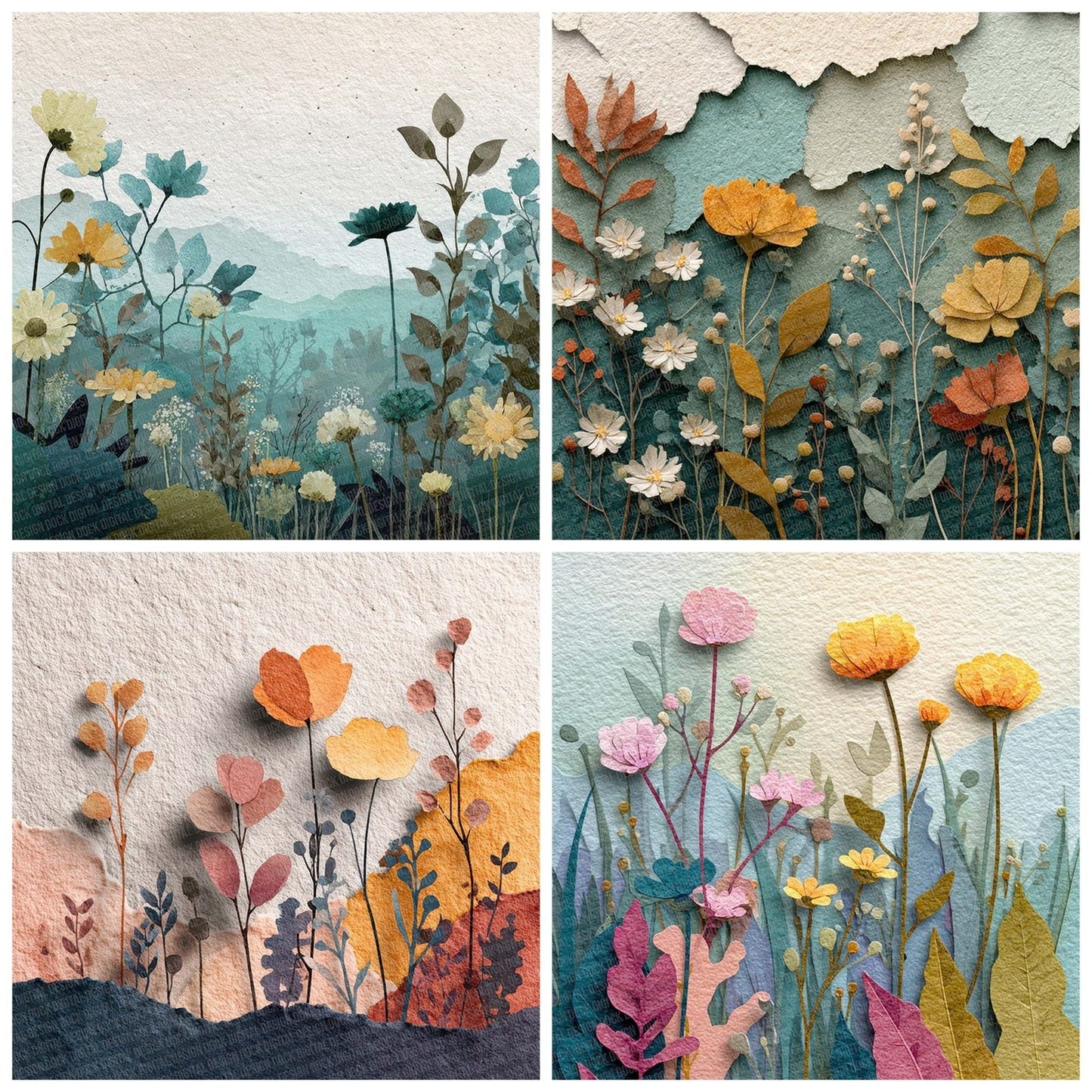 Collage Meadow Digital Paper Pack (DDD001098)