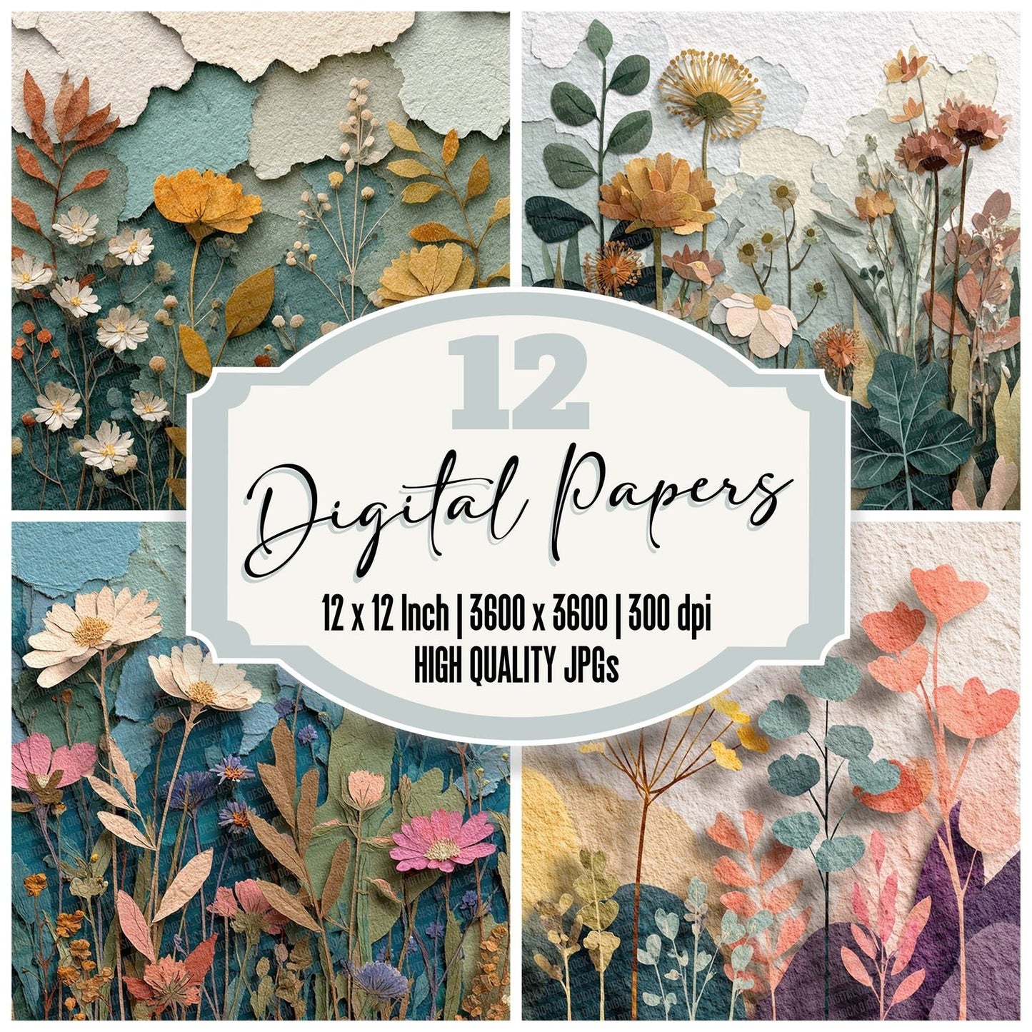 Collage Meadow Digital Paper Pack (DDD001098)