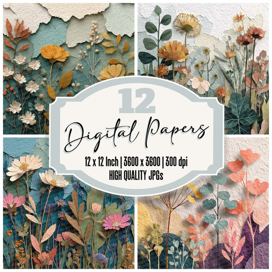 Collage Meadow Digital Paper Pack (DDD001098)