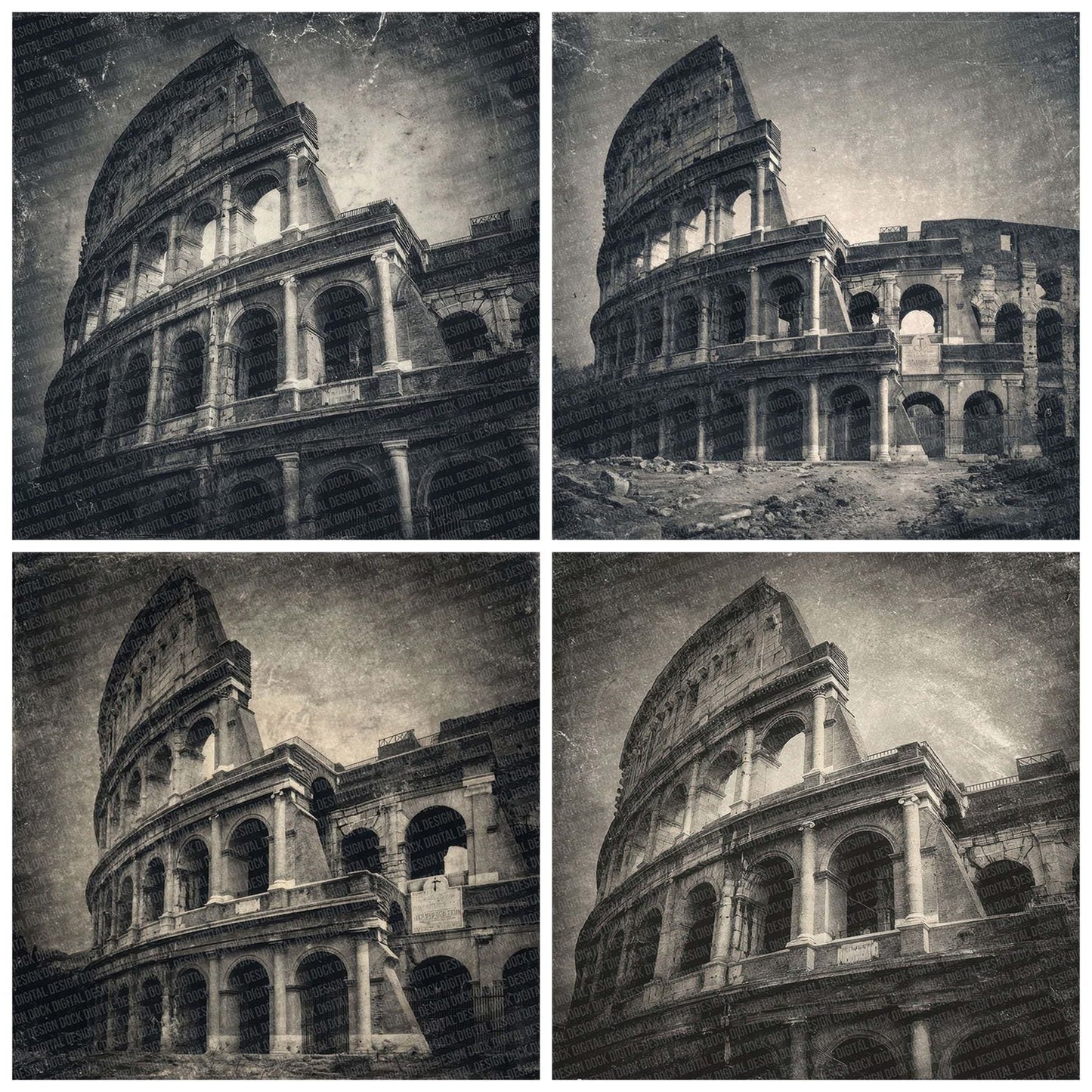 Colosseum Damaged Photo Digital Paper Pack (DDD001188)