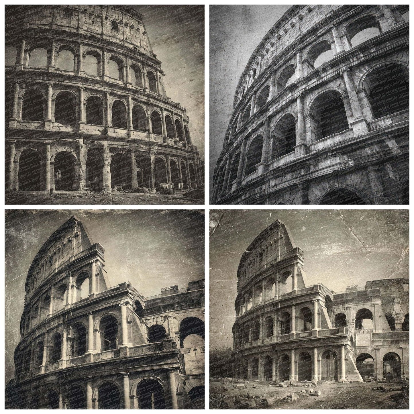 Colosseum Damaged Photo Digital Paper Pack (DDD001188)