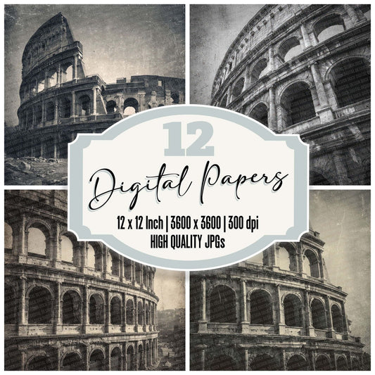 Colosseum Damaged Photo Digital Paper Pack (DDD001188)