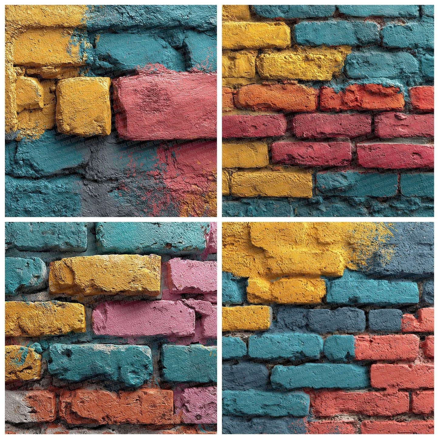 Colour Pop Brick Wall Digital Paper Pack (DDD001190)