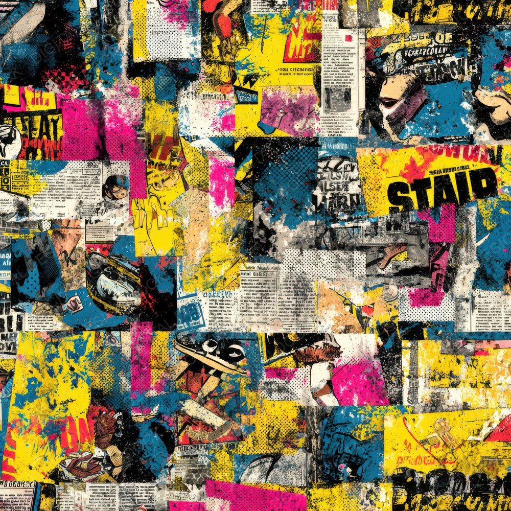 Comic Ad Collage Digital Paper Pack (DDD008310)
