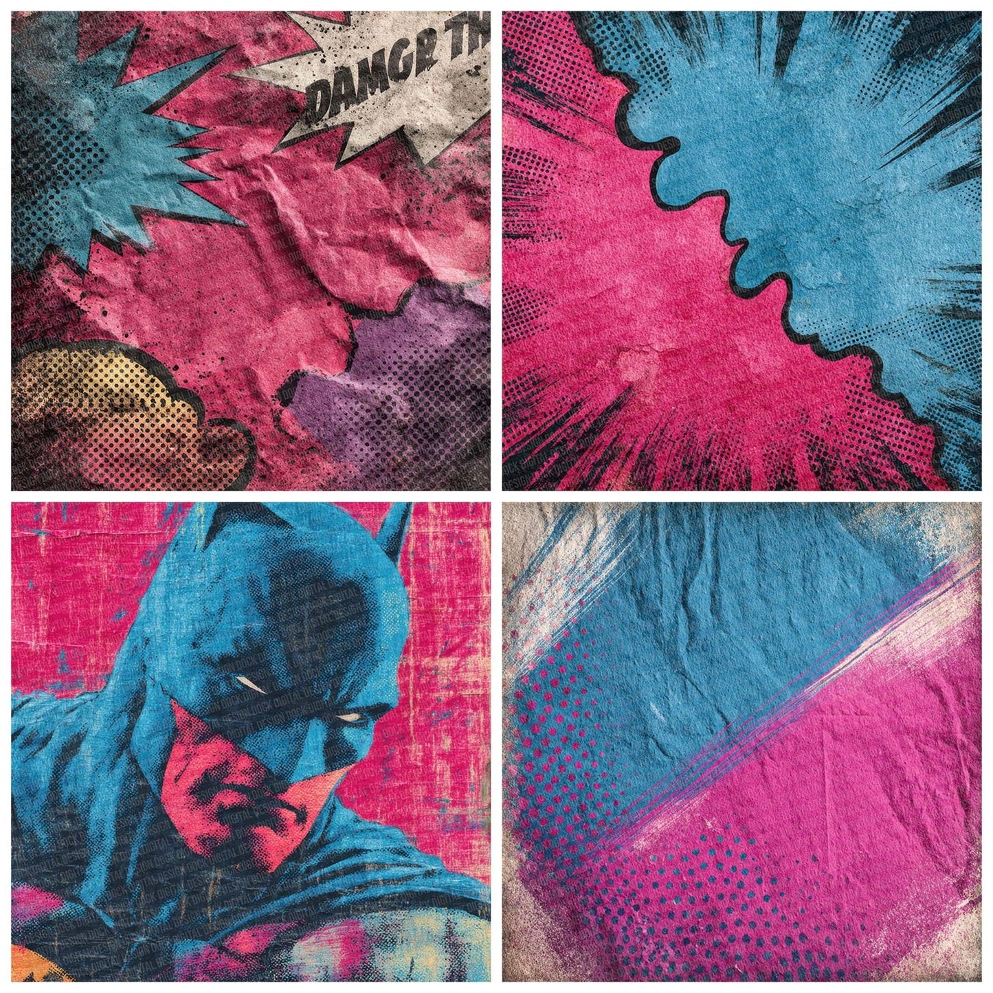 Comic Book Cyan Magenta Shift Digital Paper Pack (DDD001196)