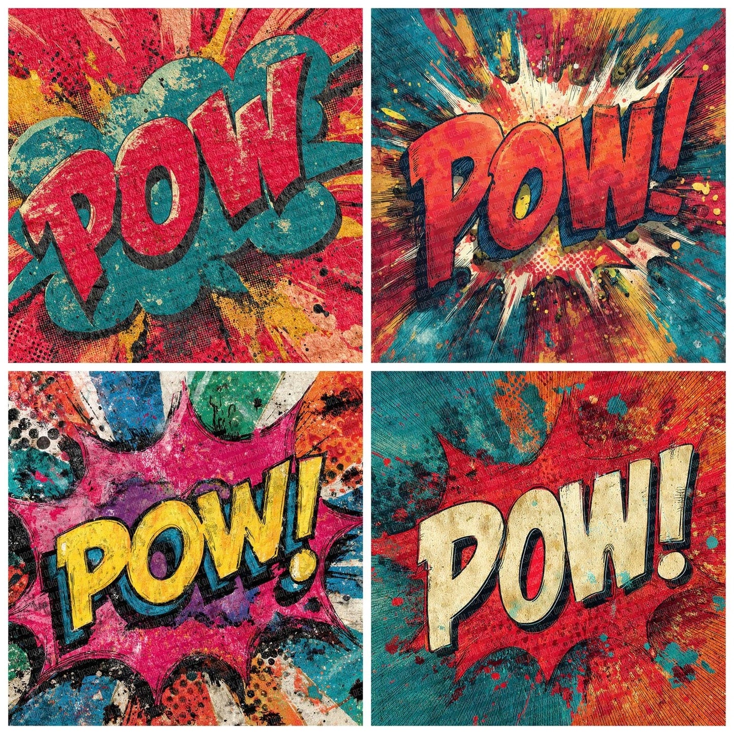 Comic Book Explosion Print Digital Paper Pack (DDD001197)