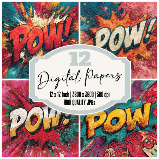 Comic Book Explosion Print Digital Paper Pack (DDD001197)