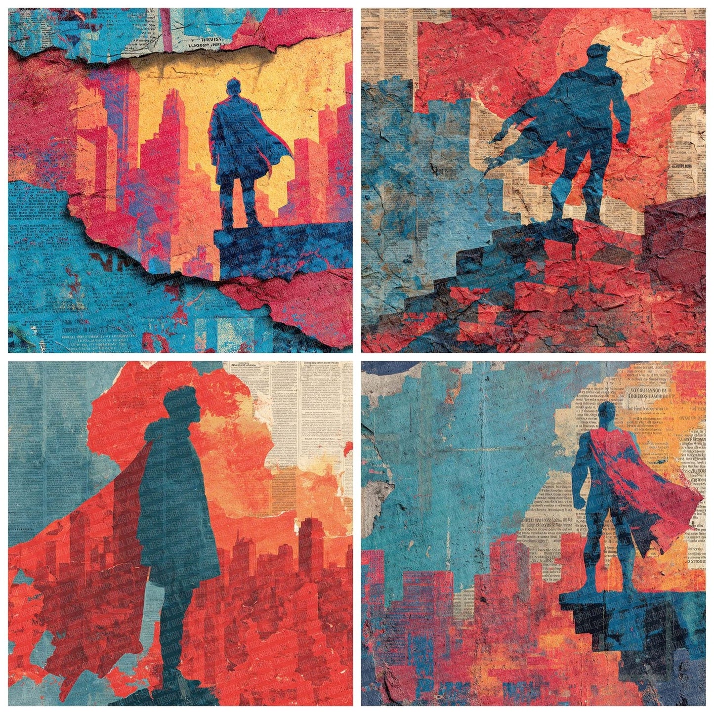 Comic Book Hero City Wall Digital Paper Pack (DDD001198)