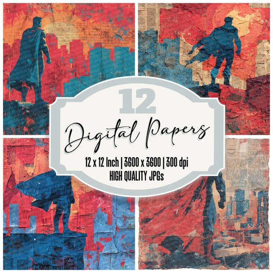 Comic Book Hero City Wall Digital Paper Pack (DDD001198)