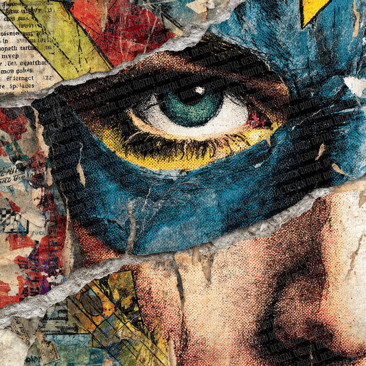 Comic Book Mask Fragment Collage Digital Paper Pack (DDD001200)