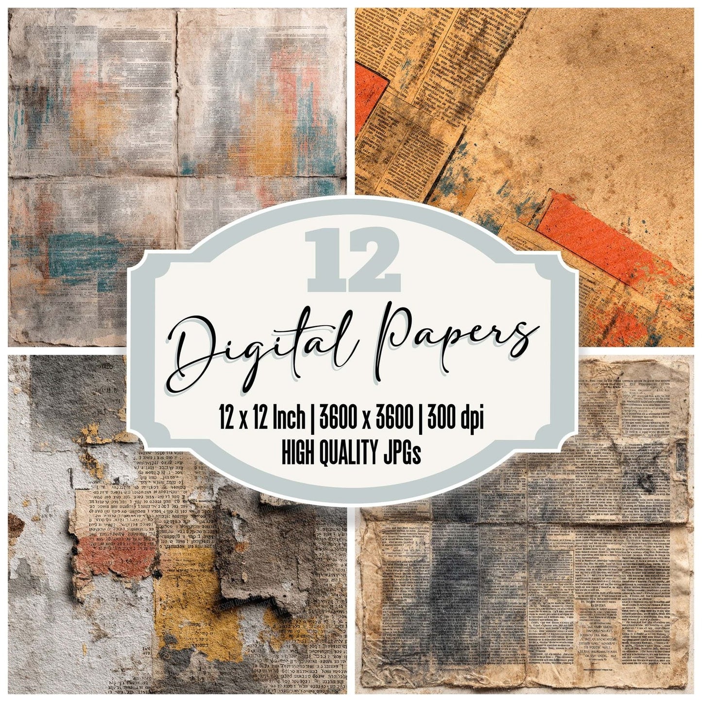 Comic Book Newspaper Fade Digital Paper Pack (DDD001202)