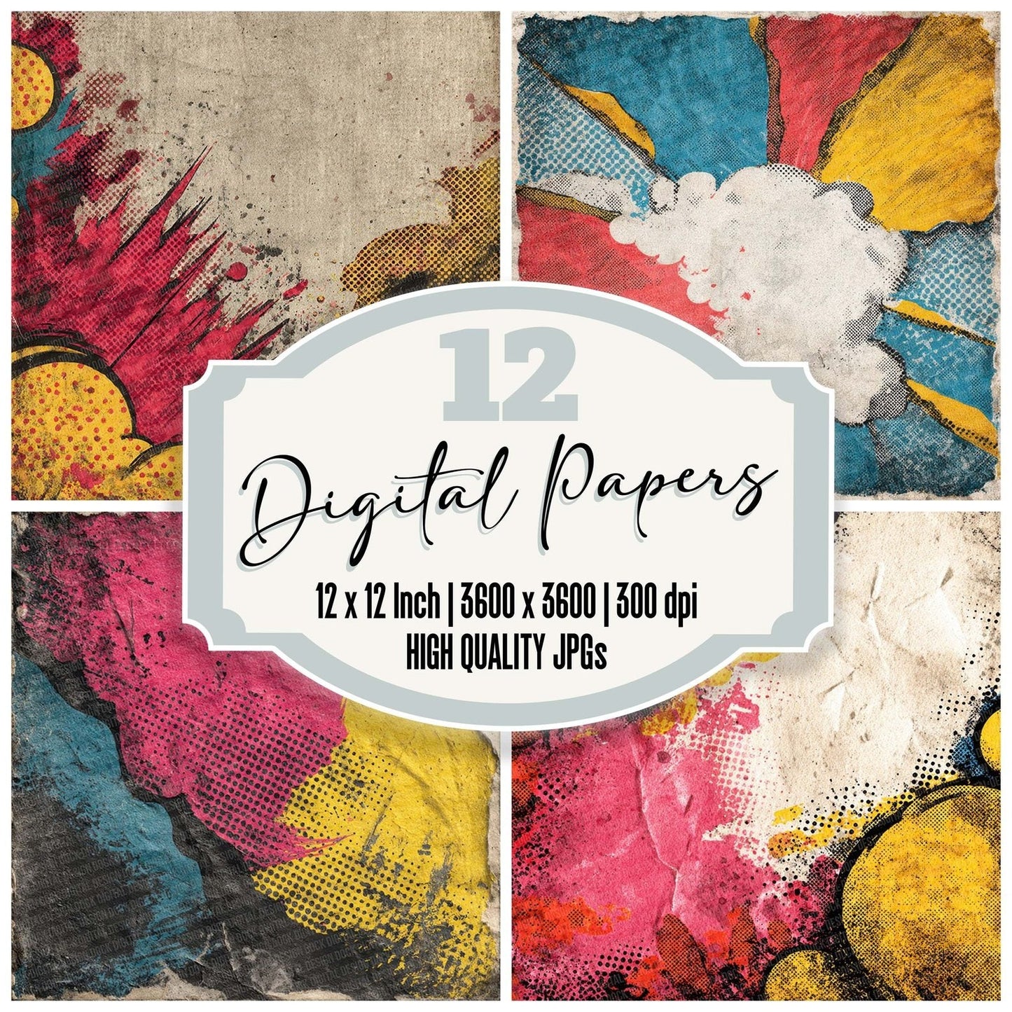 Comic Book Offset Print Digital Paper Pack (DDD001203)