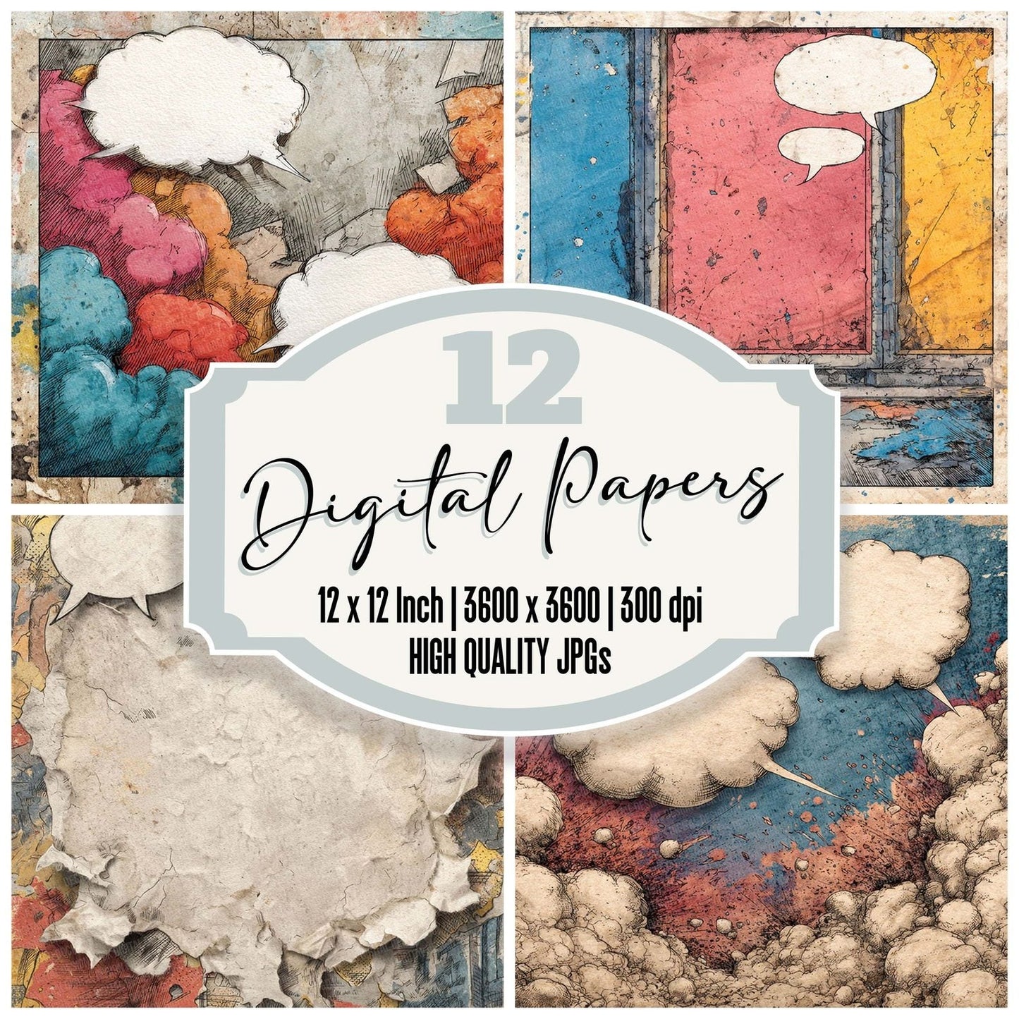 Comic Book Ripped Page Digital Paper Pack (DDD001205)