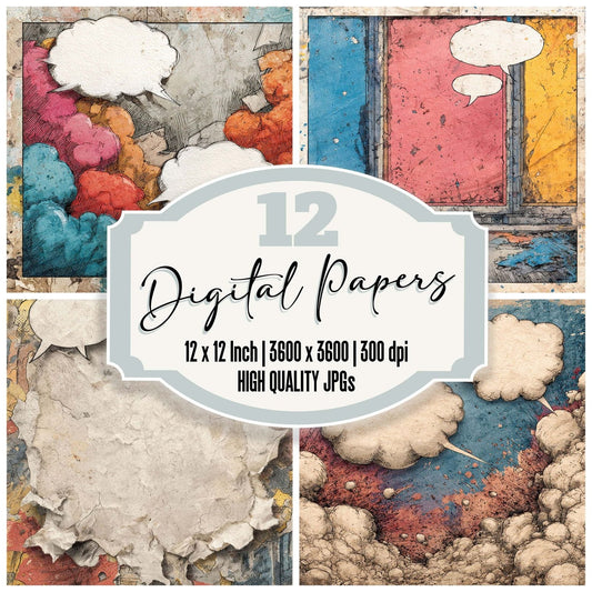 Comic Book Ripped Page Digital Paper Pack (DDD001205)
