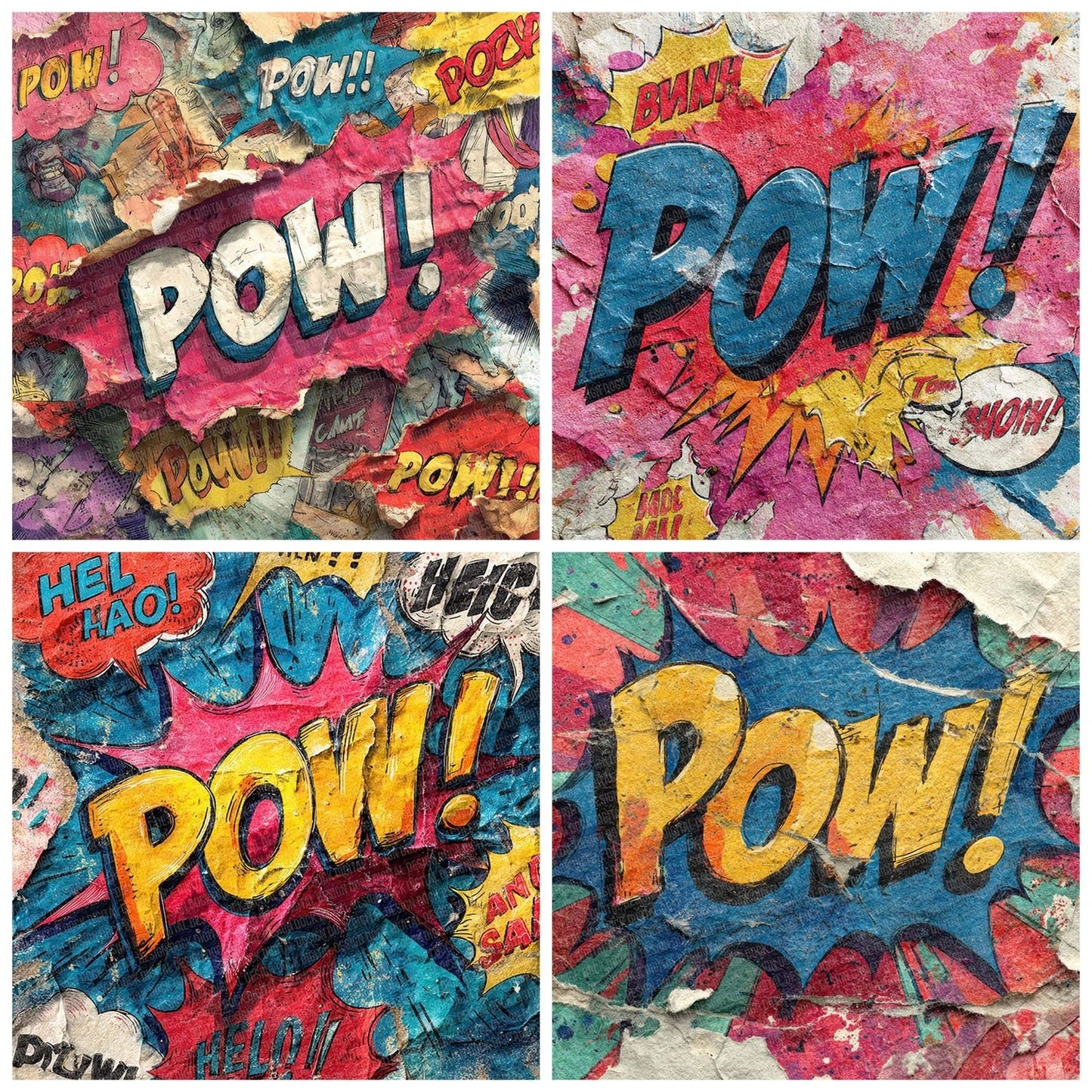 Comic Book Speech Burst Wall Digital Paper Pack (DDD001207)