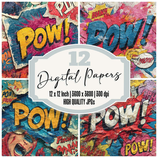 Comic Book Speech Burst Wall Digital Paper Pack (DDD001207)