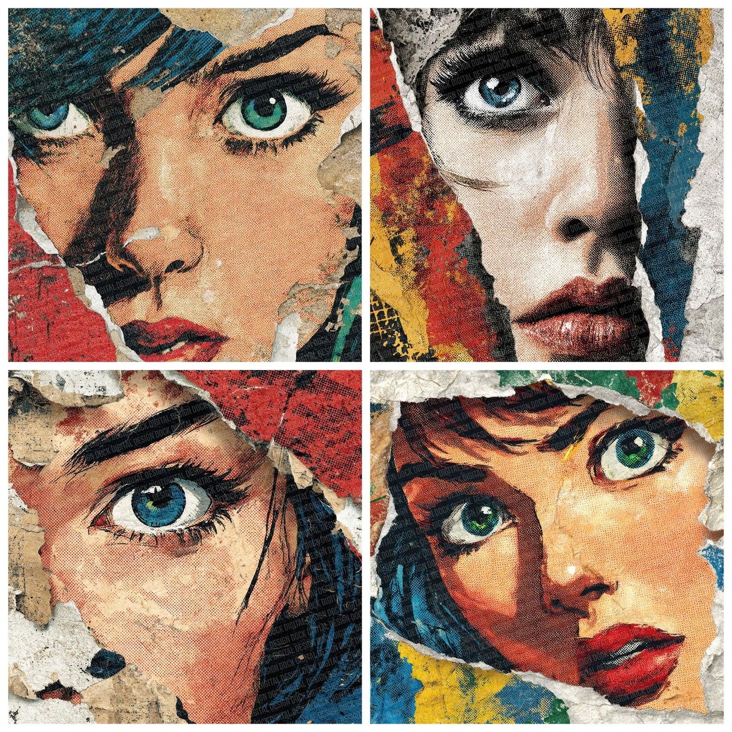 Comic Book Superhero Collage Digital Paper Pack (DDD001208)