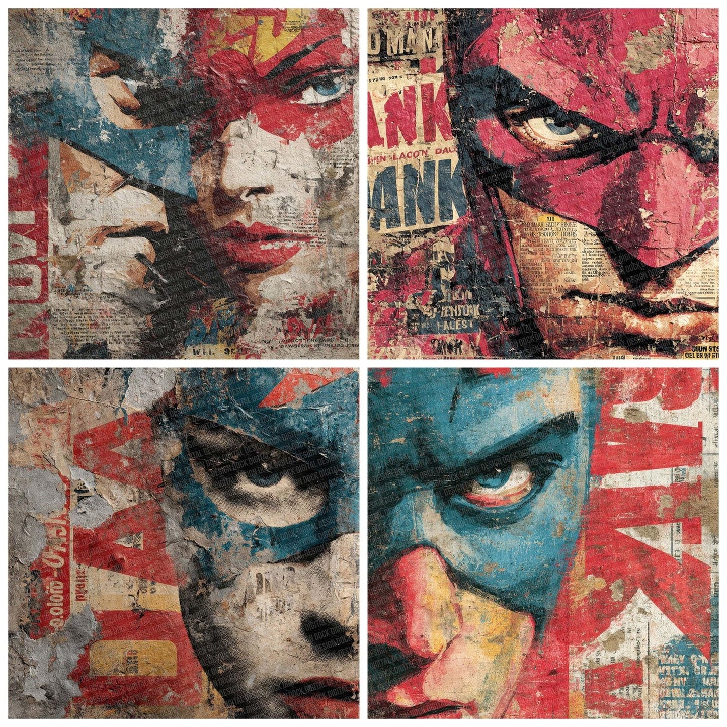 Comic Book Urban Ad Wall Digital Paper Pack (DDD001211)