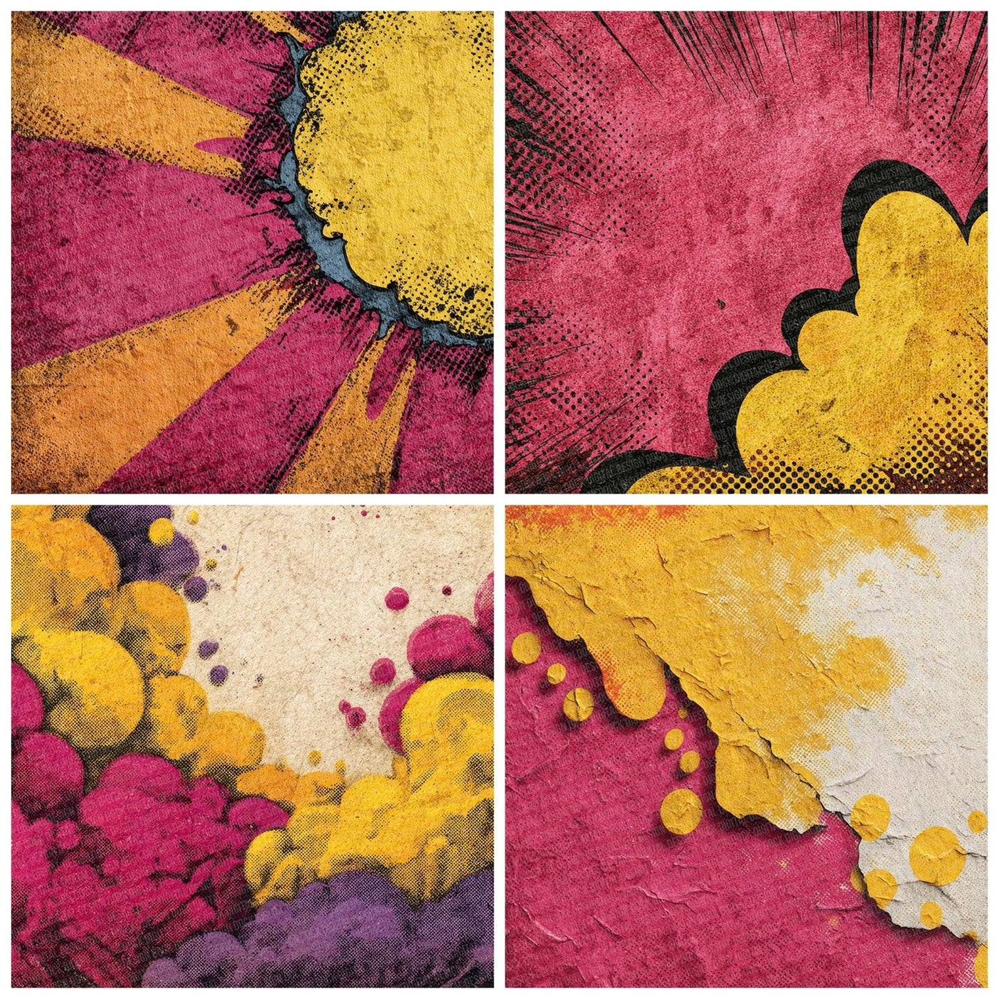 Comic Book Yellow Magenta Print Digital Paper Pack (DDD001213)