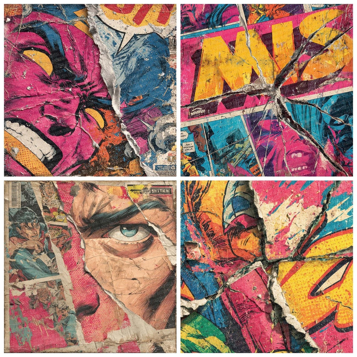 Comic Cover Action Digital Paper Pack (DDD001214)
