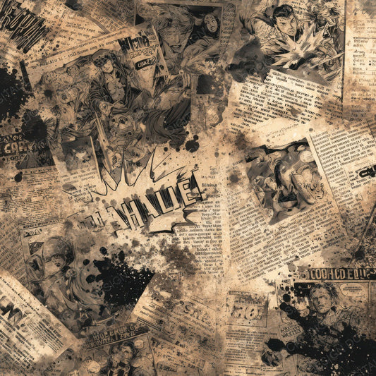 Comic Newspaper Collage Digital Paper Pack (DDD007629)