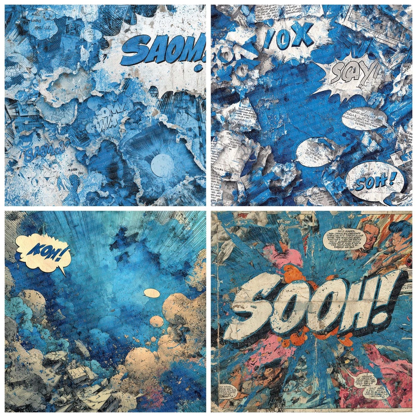 Comic Rip Bubble Digital Paper Pack (DDD001217)