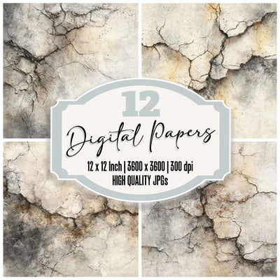 Concrete Crack Texture Digital Paper Pack (DDD001220)