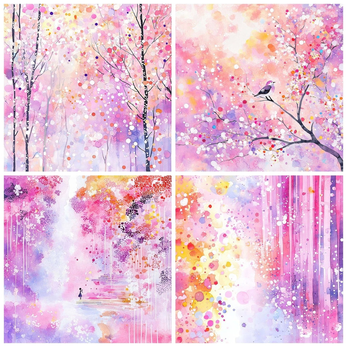 Confetti Blossom Trees Digital Paper Pack (DDD001222)