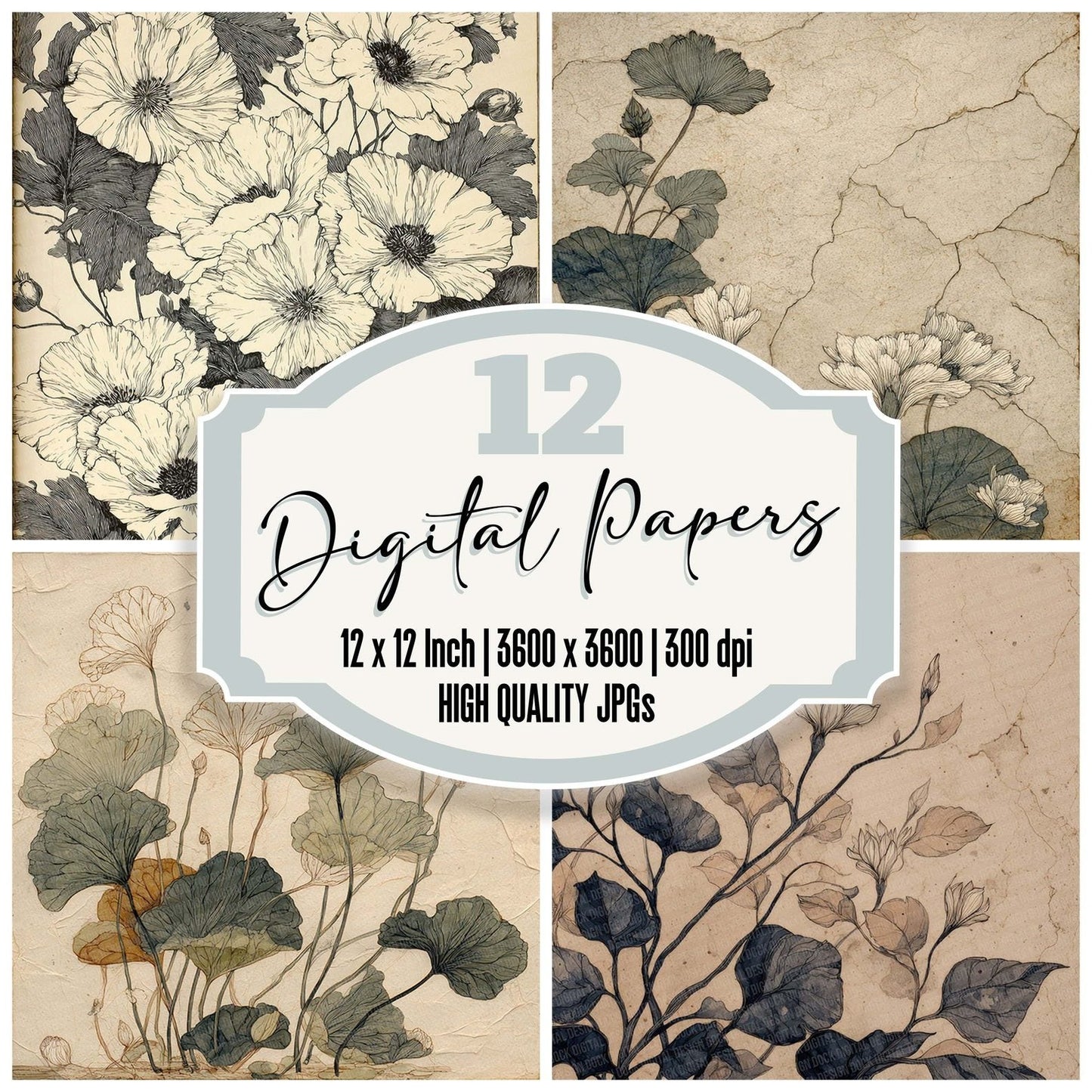 Continuous Ink Botanicals Digital Paper Pack (DDD001228)