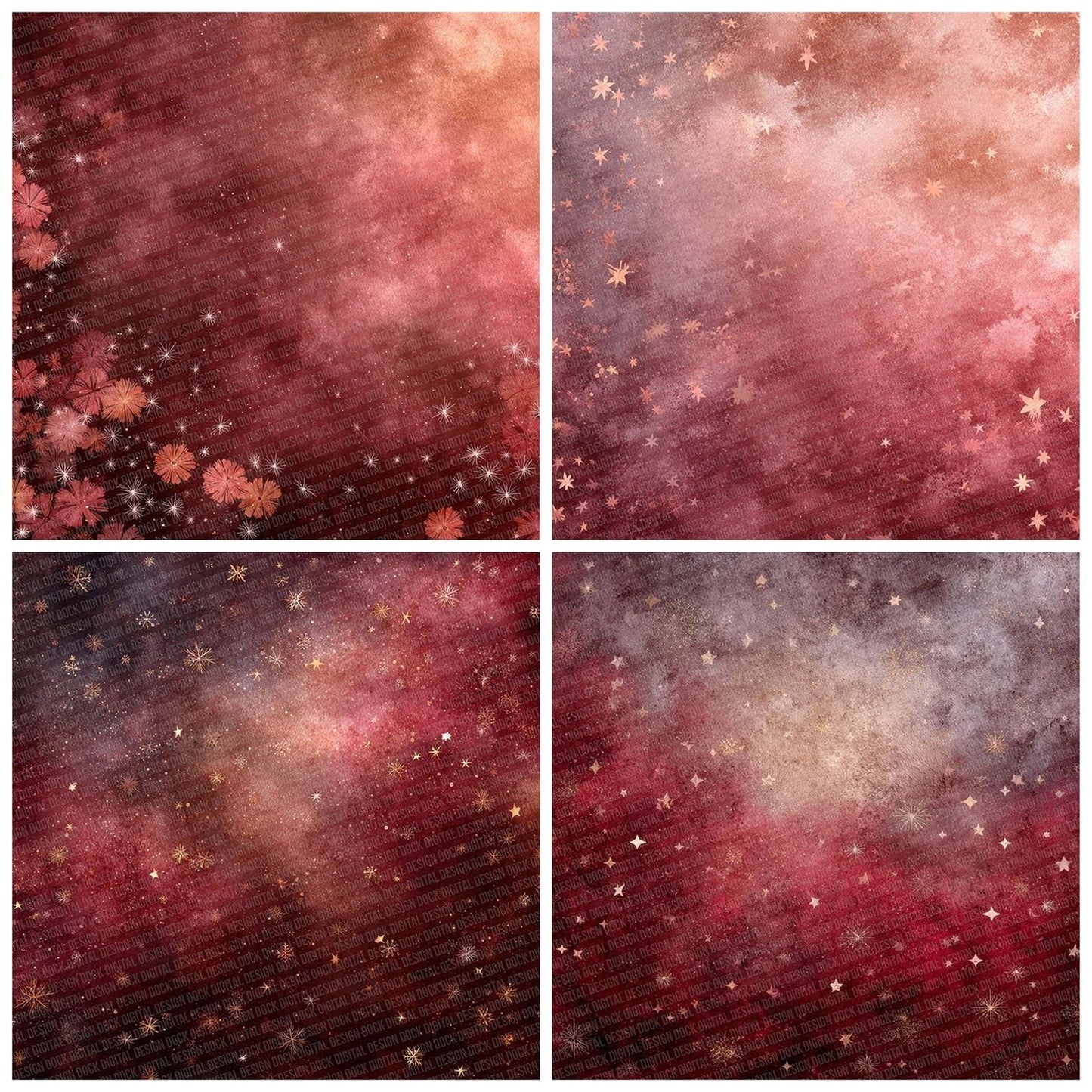 Cookie Star Christmas Background Digital Paper Pack (DDD001231)