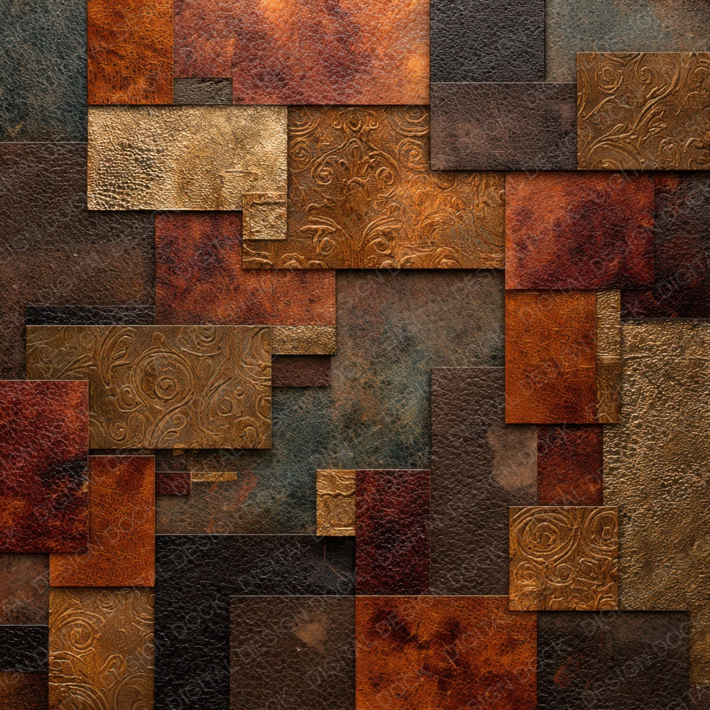 Copper Leather Patchwork Digital Paper Pack (DDD007631)