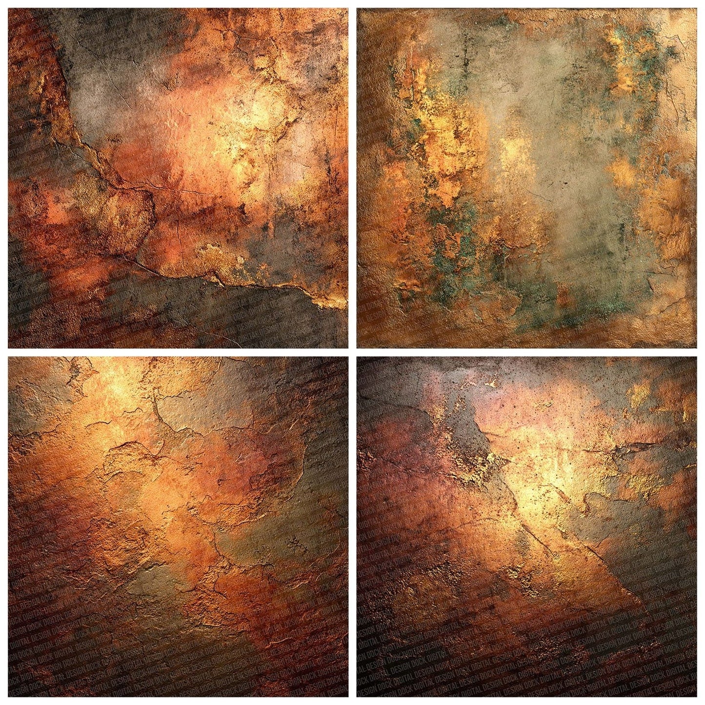 Copper Patina Abstract Digital Paper Pack (DDD001235)
