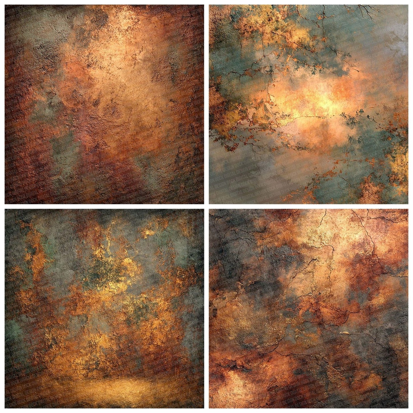 Copper Patina Abstract Digital Paper Pack (DDD001235)