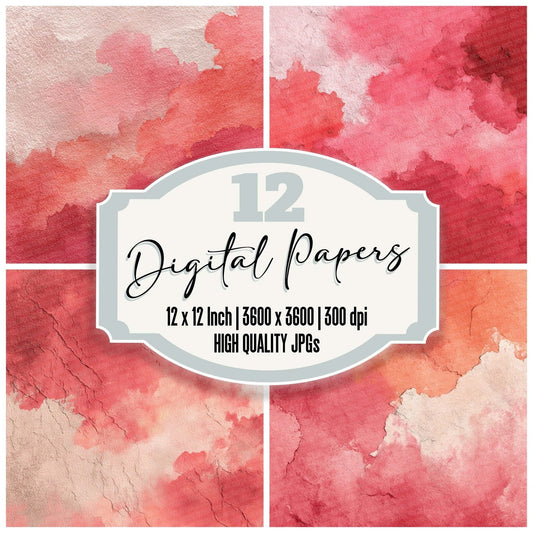 Coral Blush Haze Digital Paper Pack (DDD001239)