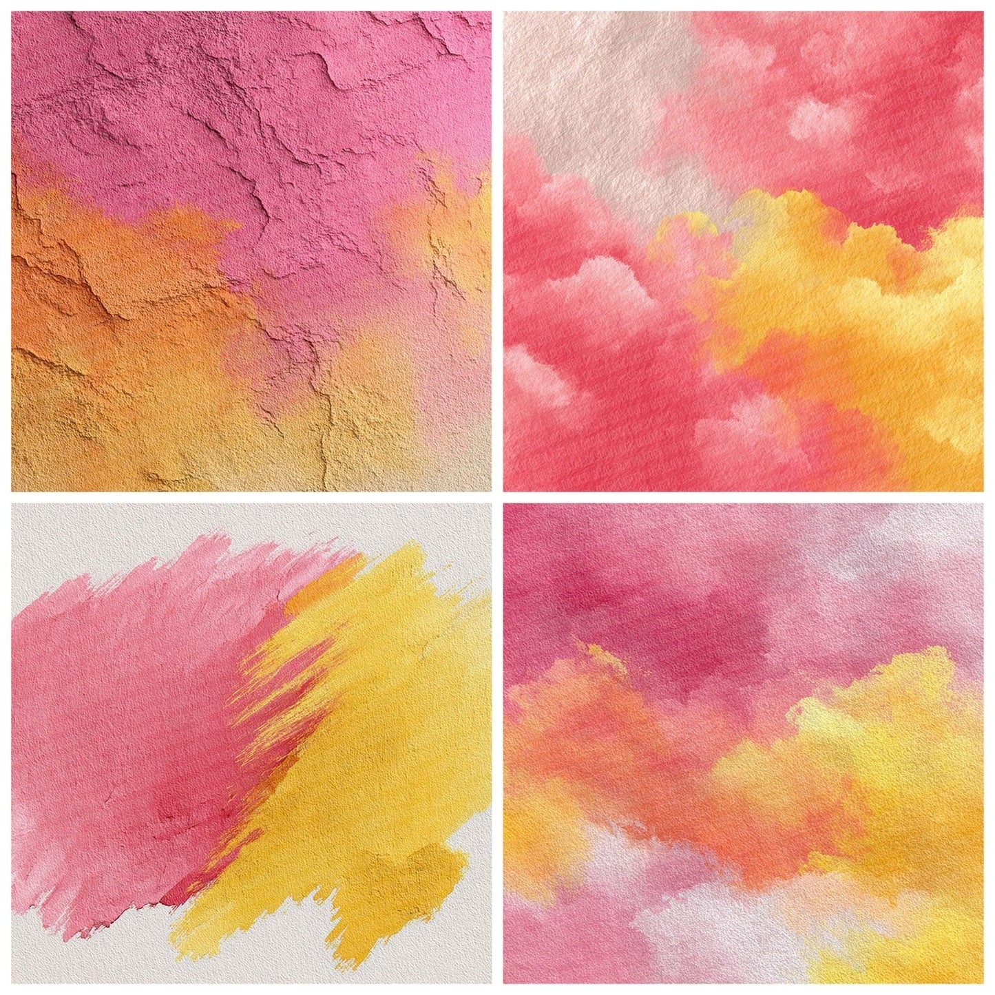 Coral Citrus Smudge Digital Paper Pack (DDD001242)