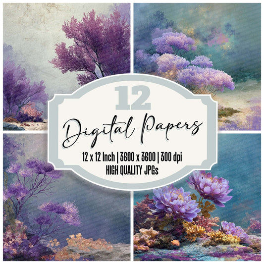 Coral Grave Bloom Digital Paper Pack (DDD001246)