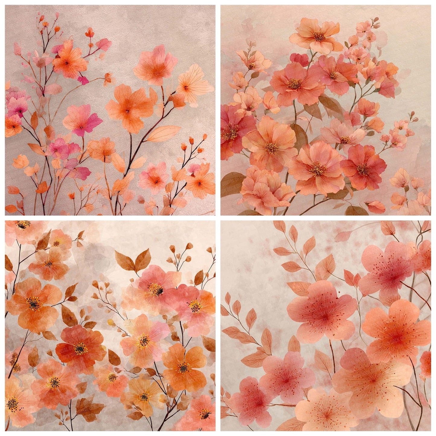 Coral Midsummer Digital Paper Pack (DDD001247)