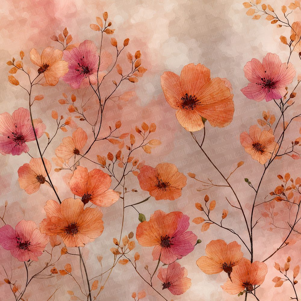 Coral Midsummer Digital Paper Pack (DDD001247)