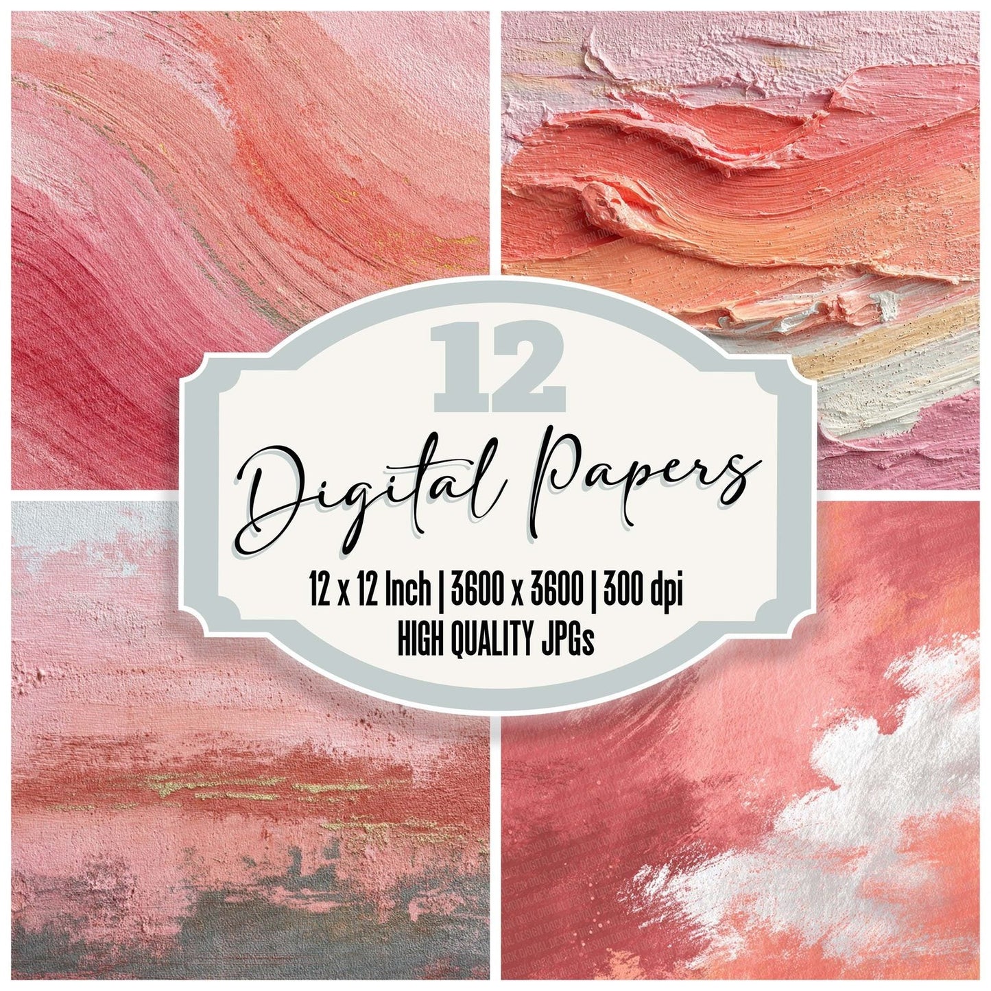 Coral Shell Drift Digital Paper Pack (DDD001256)