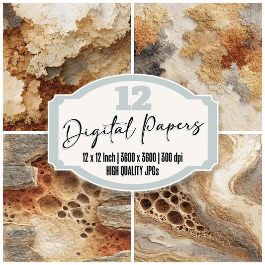 Coral Stone Texture Digital Paper Pack (DDD001258)