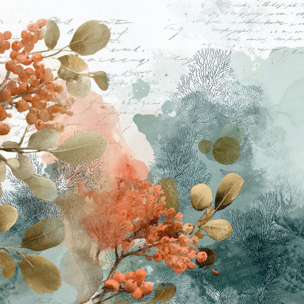 Coral Study Notes Wash Digital Paper Pack (DDD001259)