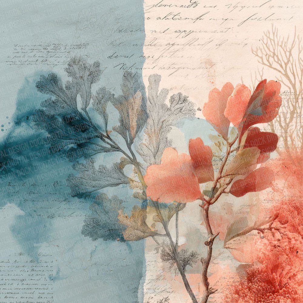 Coral Study Notes Wash Digital Paper Pack (DDD001259)