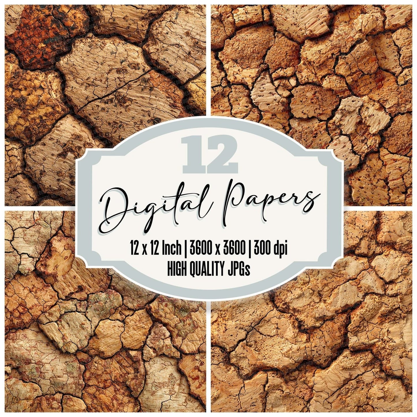 Cork Texture Digital Paper Pack (DDD001261)