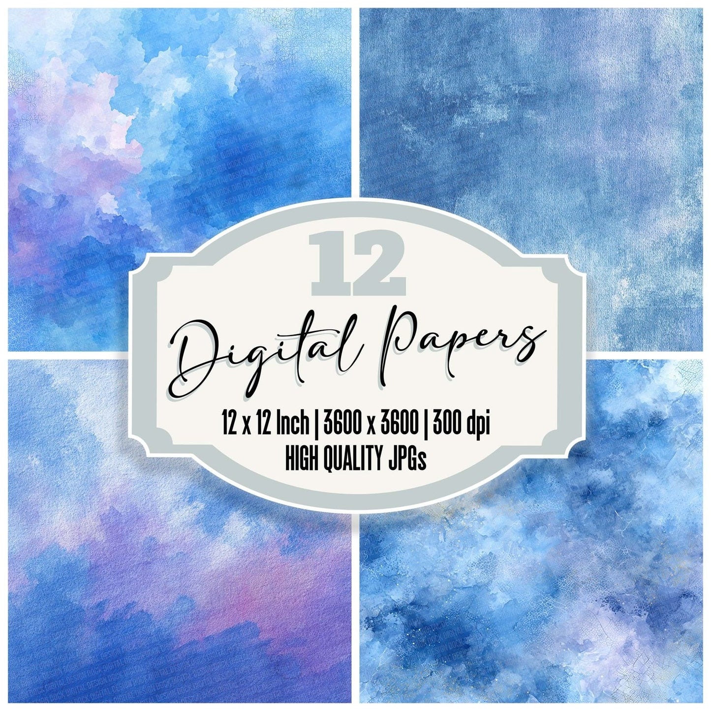 Cornflower Peri Drift Digital Paper Pack (DDD001262)