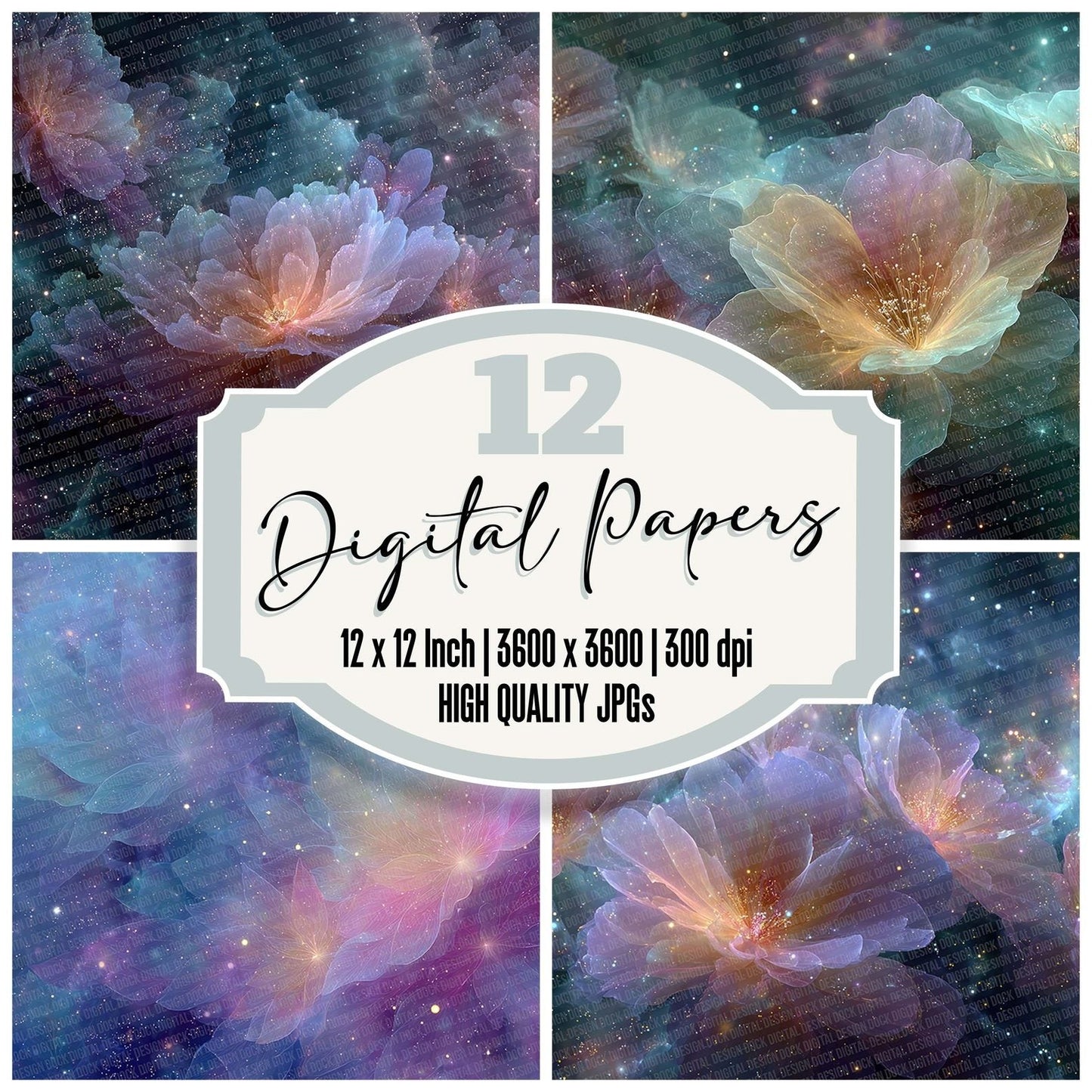 Cosmic Botanical Fusion Digital Paper Pack (DDD001269)