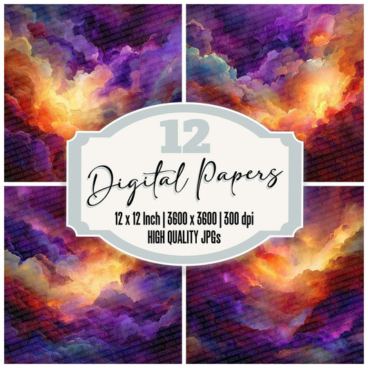 Cosmic Cloud Ember Digital Paper Pack (DDD001270)